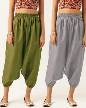 pack of 2 harem pants with elasticated waistband