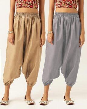 pack of 2 harem pants with elasticated waistband