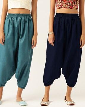 pack of 2 harem pants with elasticated waistband