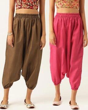 pack of 2 harem pants with elasticated waistband