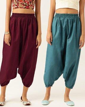 pack of 2 harem pants with elasticated waistband