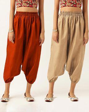 pack of 2 harem pants with elasticised waistband