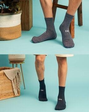 pack of 2 heathered ankle-length socks