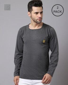 pack of 2 heathered crew-neck t-shirts