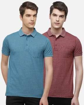 pack of 2 heathered slim fit polo t-shirts
