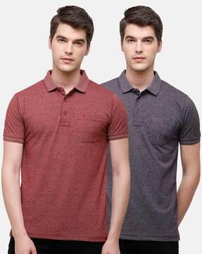 pack of 2 heathered slim fit polo t-shirts