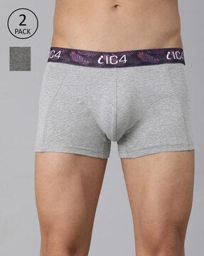 pack of 2 heathered trunks with elasticated waist