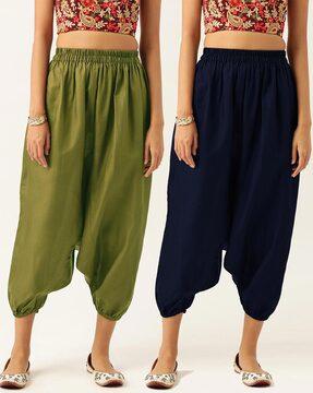 pack of 2 high-rise harem pants with elasticated waistband