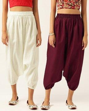 pack of 2 high-rise harem pants with elasticated waistband