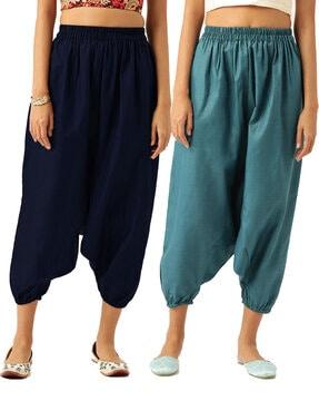 pack of 2 high-rise harem pants with elasticated waistband