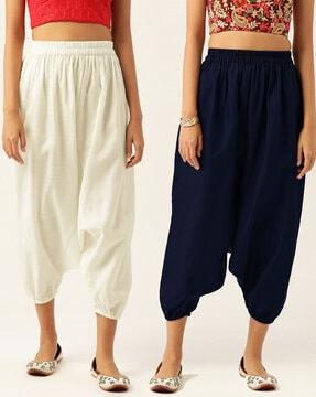 pack of 2 high-rise harem pants with elasticated waistband