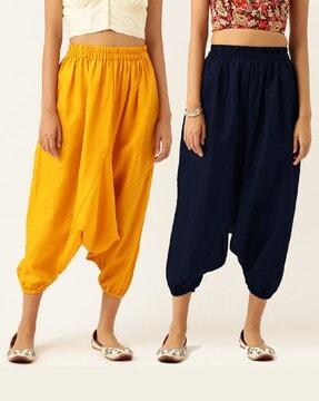 pack of 2 high-rise harem pants with elasticated waistband