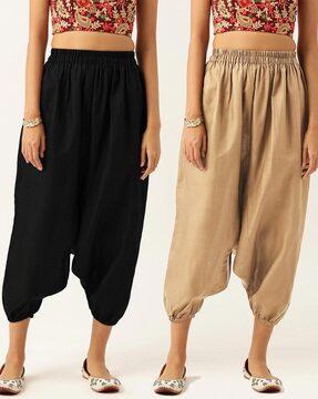 pack of 2 high-rise harem pants with elasticated waistband