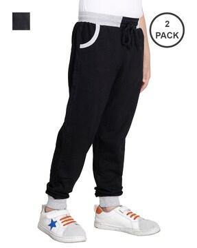 pack of 2 high-rise joggers with elasticated drawstring waist