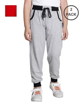 pack of 2 high-rise joggers with elasticated drawstring waist