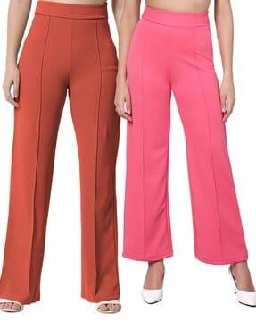 pack of 2 high-rise straight fit trousers