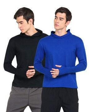 pack of 2 hooded cotton t-shirts