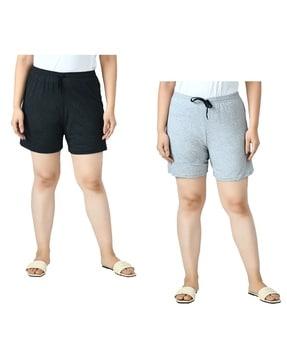 pack of 2 knit shorts with drawstring waist