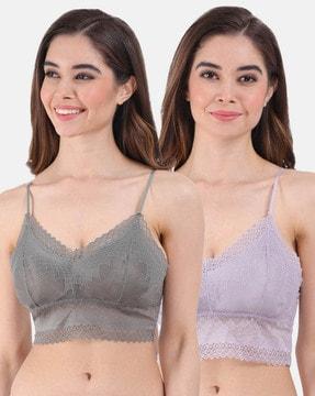 pack of 2 lace non-wired bralettes