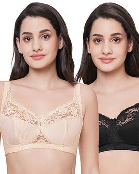 pack of 2 lace non-wired non-padded t-shirt bras