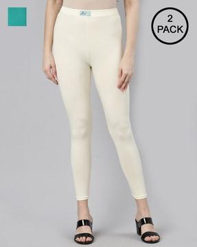 pack of 2 leggings with elasticated waist