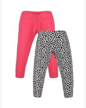 pack of 2 leggings with elasticated waist