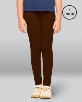 pack of 2 leggings with elasticated waist