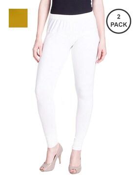 pack of 2 leggings with elasticated waist