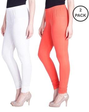 pack of 2 leggings with elasticated waist