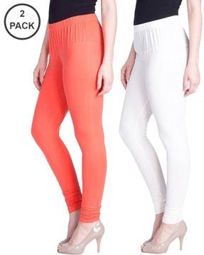 pack of 2 leggings with elasticated waist