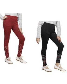 pack of 2 leggings with elasticated waist