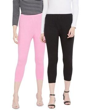 pack of 2 leggings with elasticated waistband