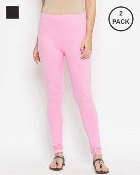 pack of 2 leggings with elasticated waistband