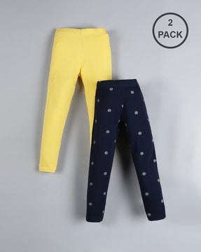 pack of 2 leggings with elasticated waistband