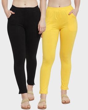 pack of 2 leggings with elasticated waistband