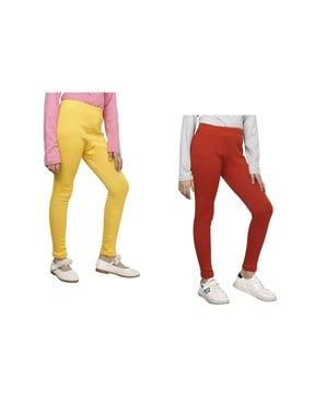 pack of 2 leggings with elasticated waistband