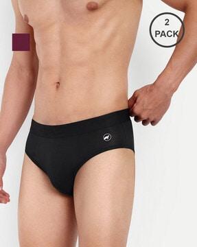 pack of 2 logo print briefs with elasticated waist