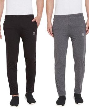 pack of 2 logo print straight track pants