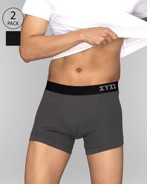pack of 2 logo print trunks with elasticated waist