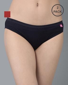 pack of 2 low-coverage bikinis with elasticated waist