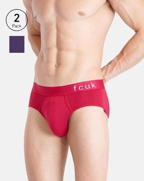 pack of 2 men briefs with logo waistband