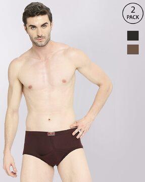 pack of 2 men briefs with logo waistband