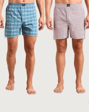 pack of 2 men checked boxers with elasticated waistband