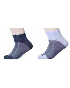 pack of 2 men colourblock ankle-length socks