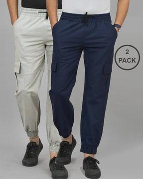 pack of 2 men fitted joggers with elasticated waist