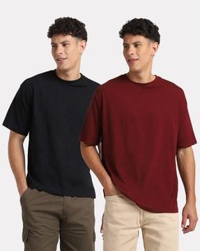 pack of 2 men graphic regular fit t-shirt with round neck