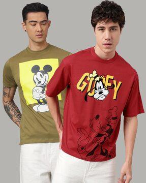 pack of 2 men graphic regular fit t-shirt with round neck