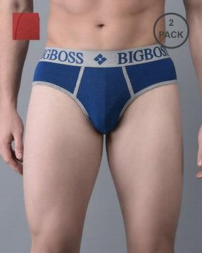 pack of 2 men logo print briefs with elasticated waist