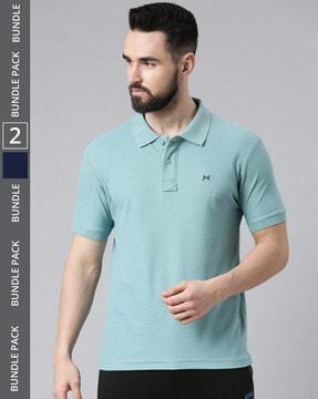 pack of 2 men polo t-shirts with short sleeves