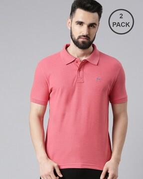 pack of 2 men polo t-shirts with short sleeves